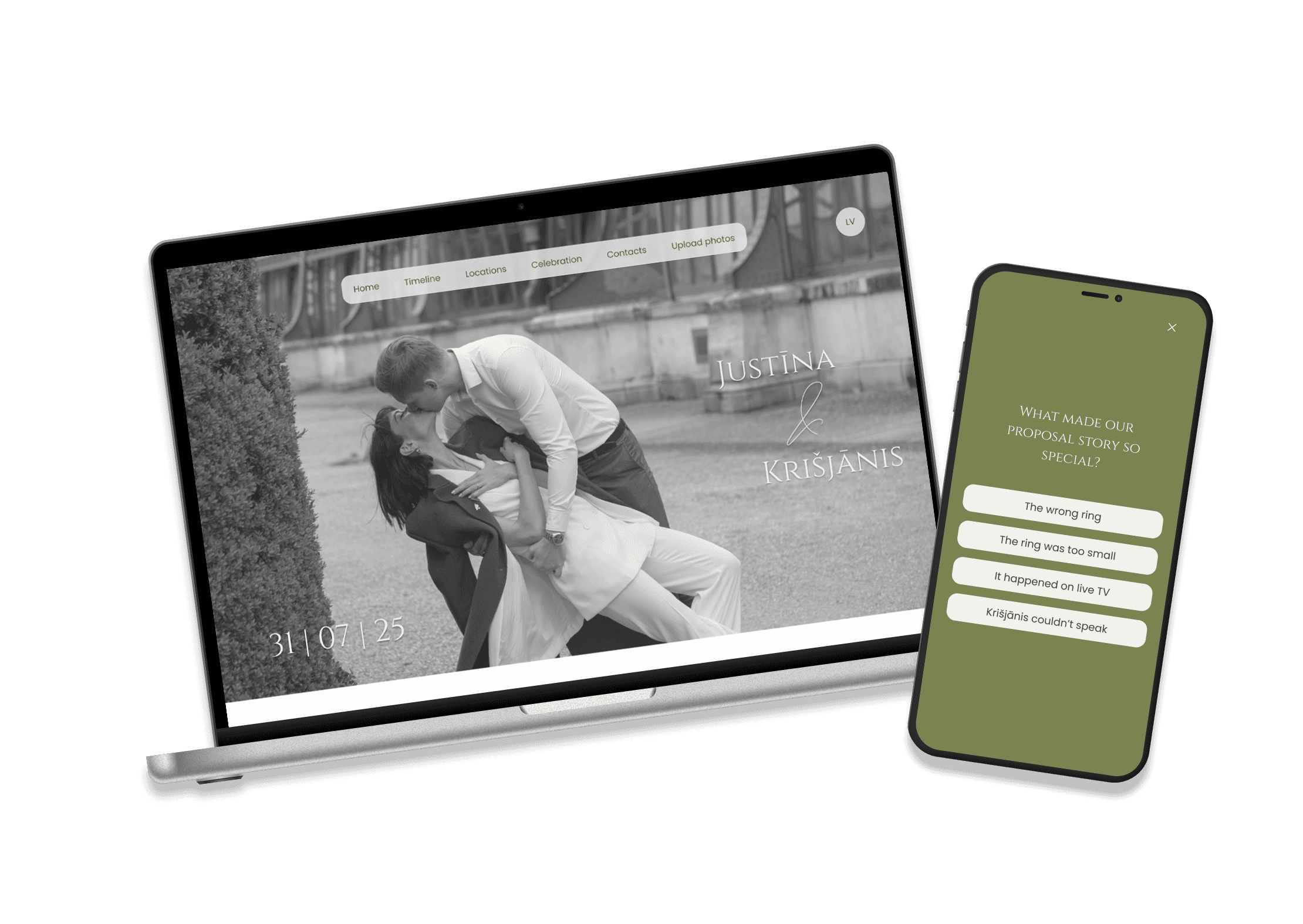J&K Wedding website project showcase