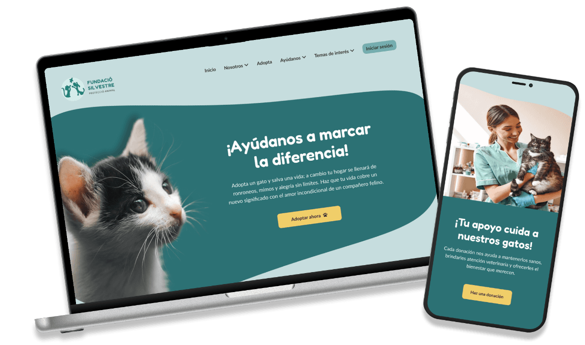 Pet shelter website redesign mockups on devices